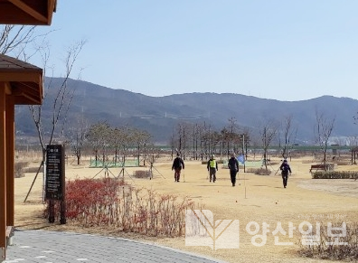 양산골프파크 협회 회원이 골프장 잔디보호 기간에도 교류전을 치러 눈총을 받고 있다.