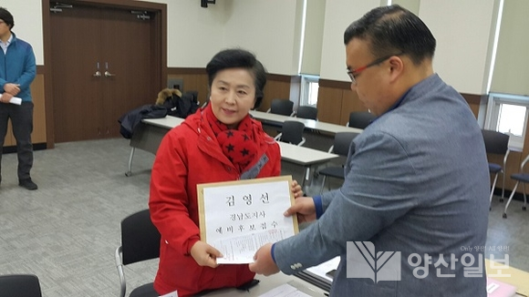 자유한국당 김영선 경남도지사 예비후보.