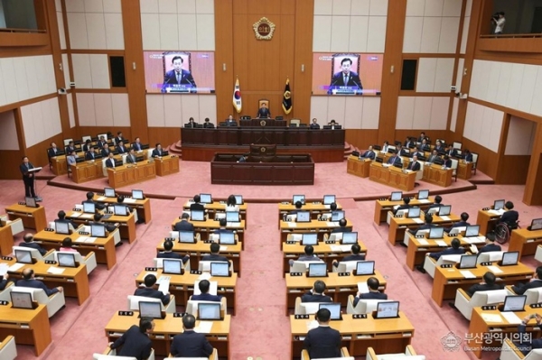 부산광역시의회 본회의 장면(양산일보 DB)