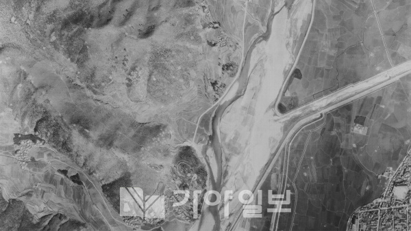 1954년 항공지도를 통해 본 양산 사직단(사진제공=경남시민문화네트워크)
