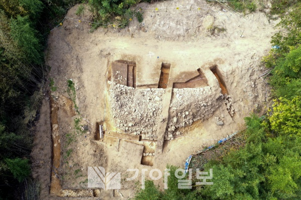 합천군 성산토성 석성 전경(합천군 제공)