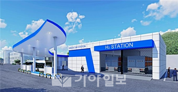 부산시 기장군 청강리 동부산 공영차고지 수소버스 충전소 조감도(사진제공=부산시)